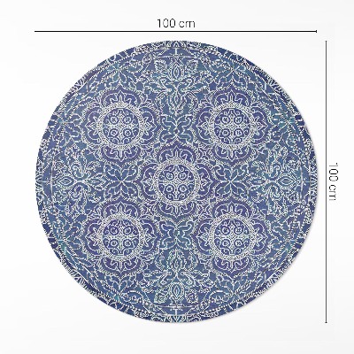 Covor rotund din vinil Model geometric vintage bogat decorat