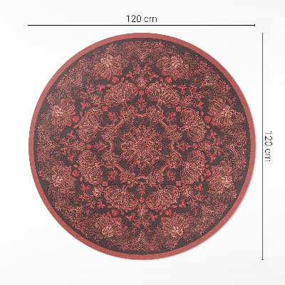 Covor rotund din vinil Motive florale dense andala vintage