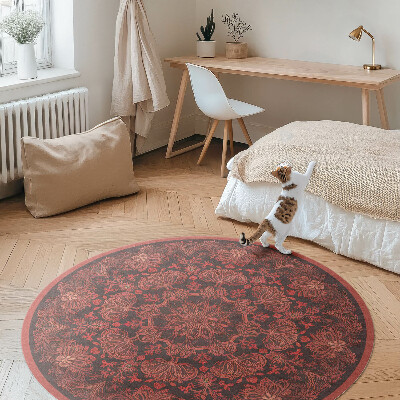 Covor rotund din vinil Motive florale dense andala vintage