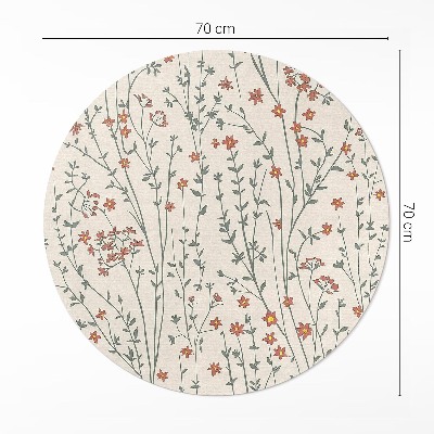 Covor rotund din vinil Câmp fin de flori boho pajiște delicată