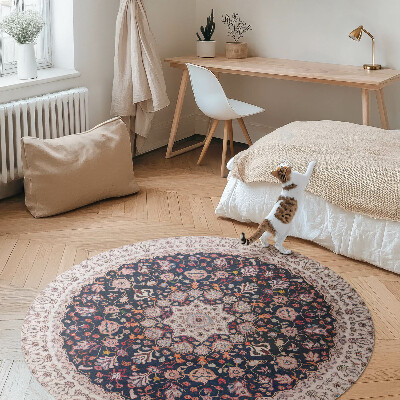 Covor rotund din vinil Model decorativ mandala vintage în stil vechi