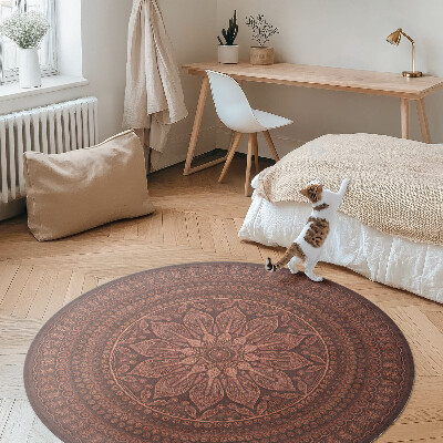 Covor rotund din vinil Model mandala oriental decorativ boho