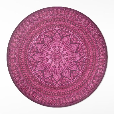 Covor rotund din vinil Mandala decorativă cu flori model boho