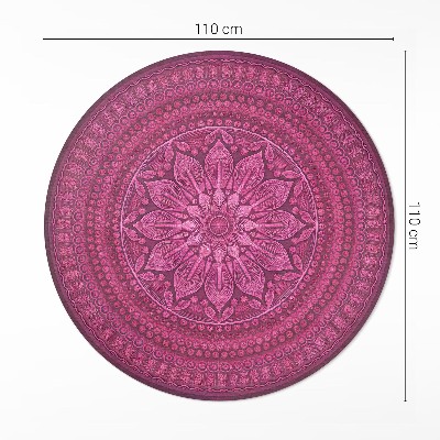 Covor rotund din vinil Mandala decorativă cu flori model boho