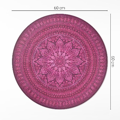 Covor rotund din vinil Mandala decorativă cu flori model boho