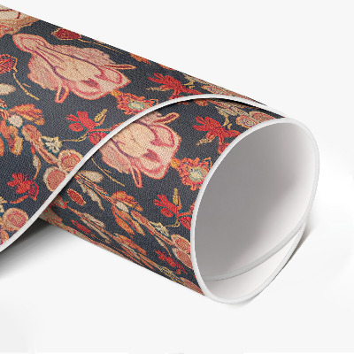 Covor rotund din vinil Mandala în stil persan motiv floral vintage