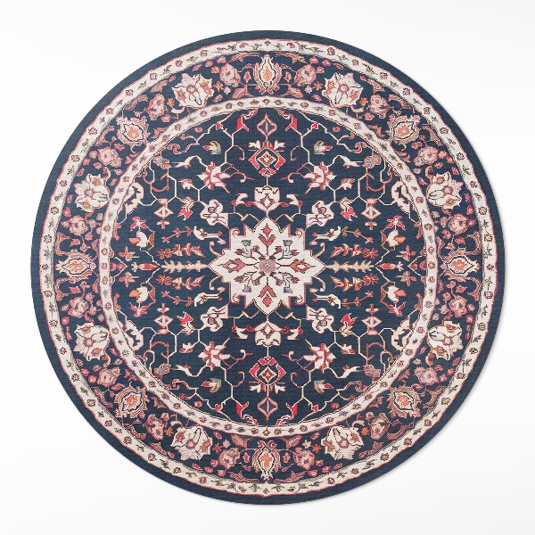 Covor rotund din vinil Model turcesc decorativ de epocă închis