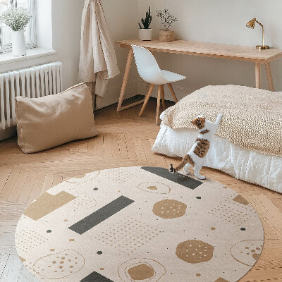 Covor rotund din vinil Compoziție abstractă model artistic boho
