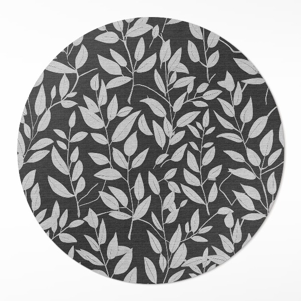 Covor rotund din vinil Crenguțe luminoase delicate, contrast, boho