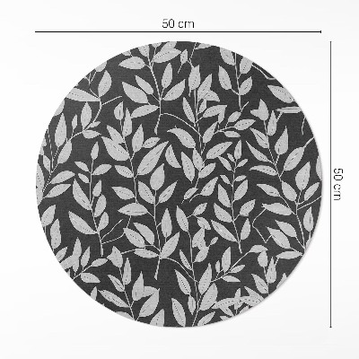 Covor rotund din vinil Crenguțe luminoase delicate, contrast, boho