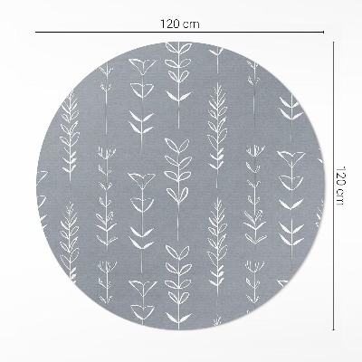 Covor rotund din vinil Plante minimaliste subtile în stil boho