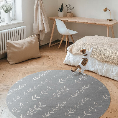 Covor rotund din vinil Plante minimaliste subtile în stil boho