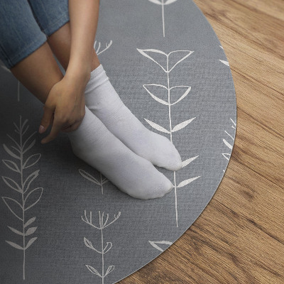 Covor rotund din vinil Plante minimaliste subtile în stil boho