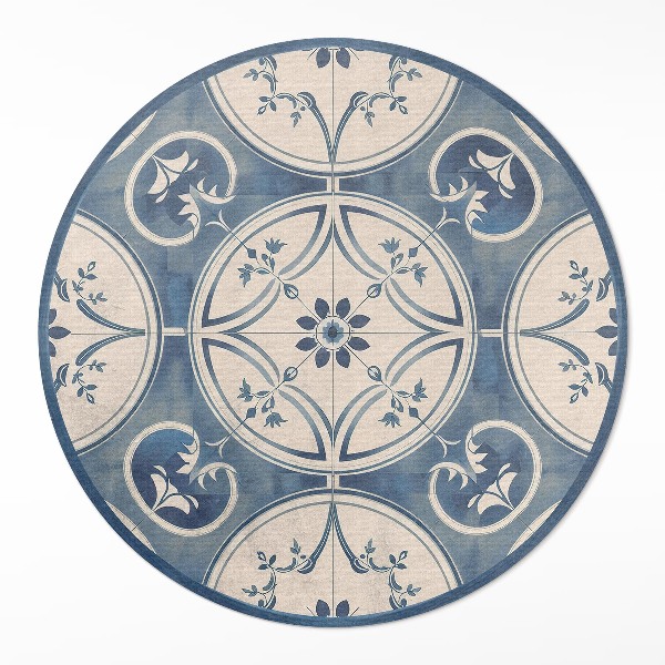 Covor rotund din vinil Plăci decorative cu ornamente vintage