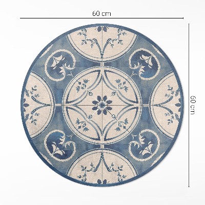 Covor rotund din vinil Plăci decorative cu ornamente vintage