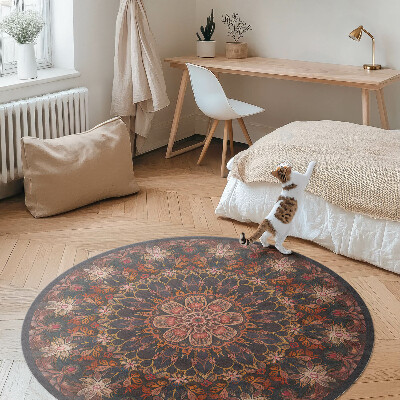 Covor rotund din vinil Decorațiuni cu model oriental cu motive vegetale