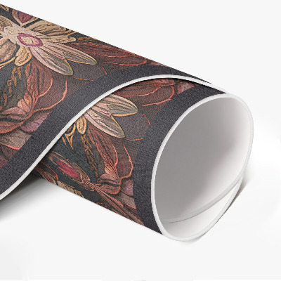 Covor rotund din vinil Decorațiuni cu model oriental cu motive vegetale