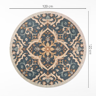 Covor rotund din vinil Ornament de plante vintage