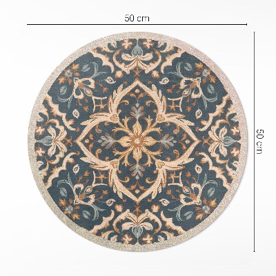 Covor rotund din vinil Ornament de plante vintage