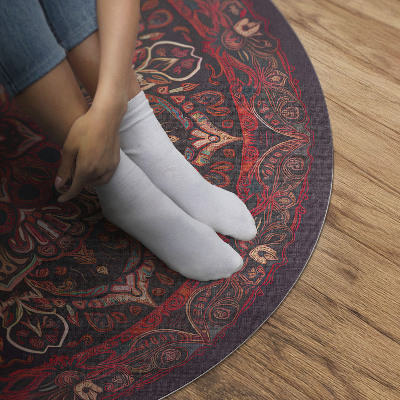 Covor rotund din vinil Mandala decorativă în stil persan