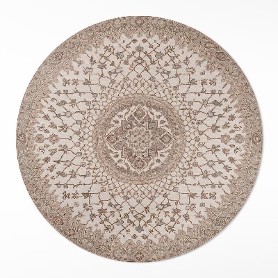 Covor rotund din vinil Mandala ornamentală vintage în stil vechi
