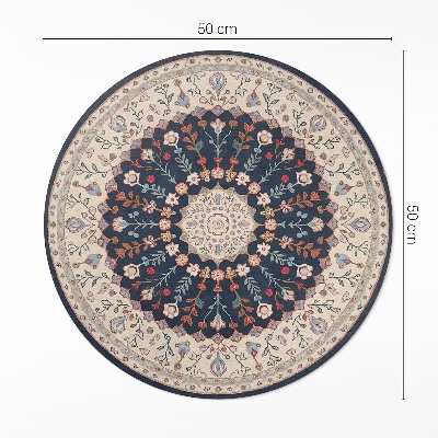 Covor rotund din vinil Model vintage de plante în stil persan