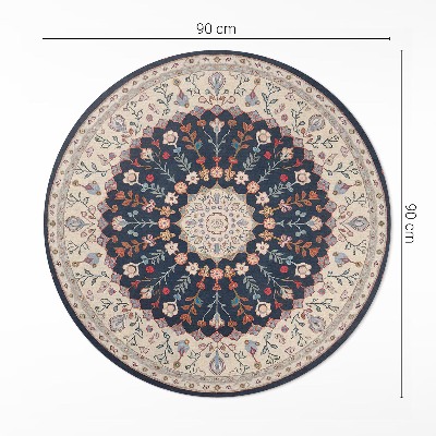 Covor rotund din vinil Model vintage de plante în stil persan