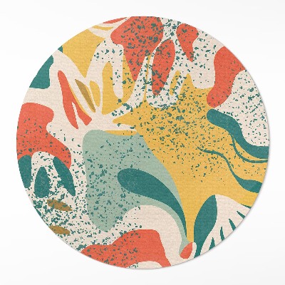 Covor rotund din vinil Retro pete colorate abstracție neregulată