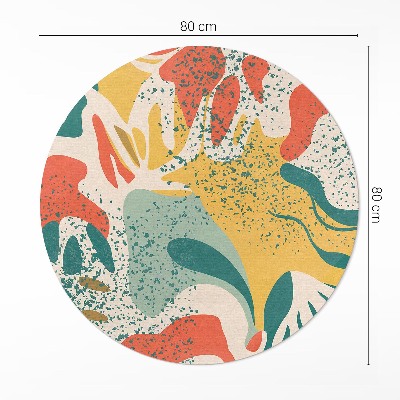 Covor rotund din vinil Retro pete colorate abstracție neregulată