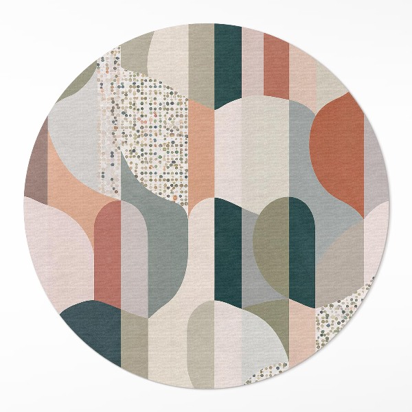 Covor rotund din vinil Abstracție boho forme rotunde stil retro