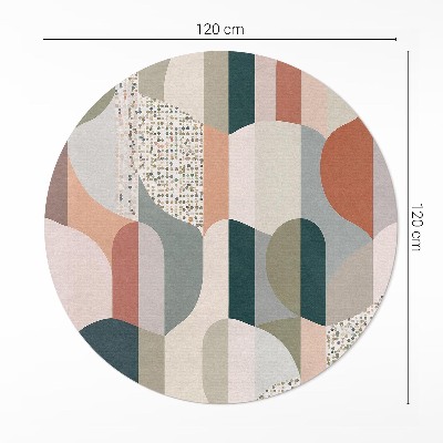 Covor rotund din vinil Abstracție boho forme rotunde stil retro