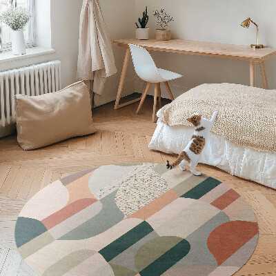 Covor rotund din vinil Abstracție boho forme rotunde stil retro