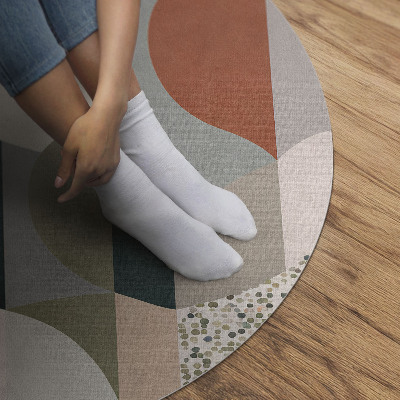 Covor rotund din vinil Abstracție boho forme rotunde stil retro