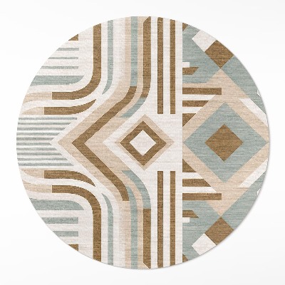 Covor rotund din vinil Boho abstracție geometrică stil indian