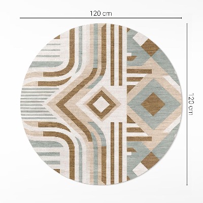 Covor rotund din vinil Boho abstracție geometrică stil indian