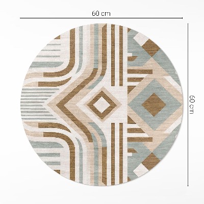 Covor rotund din vinil Boho abstracție geometrică stil indian