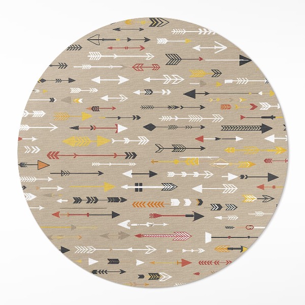 Covor rotund din vinil Săgeți indiene model boho pastel