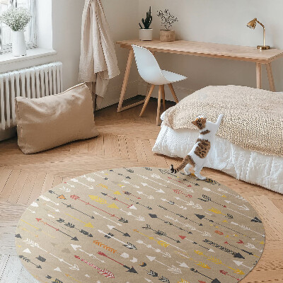 Covor rotund din vinil Săgeți indiene model boho pastel