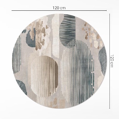 Covor rotund din vinil Pete abstracte în stil boho vintage