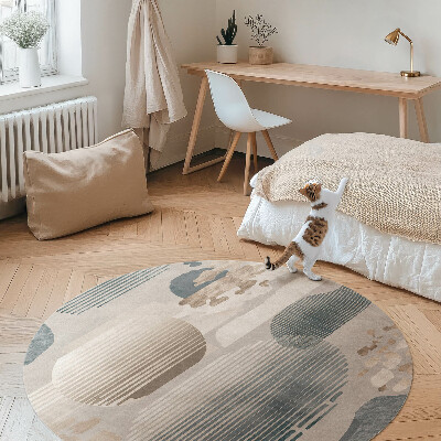 Covor rotund din vinil Pete abstracte în stil boho vintage