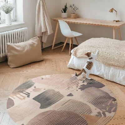 Covor rotund din vinil Forme abstracte aerodinamice în stil boho