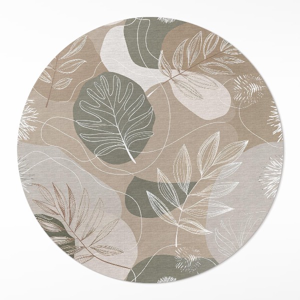 Covor rotund din vinil Frunze liniare boho