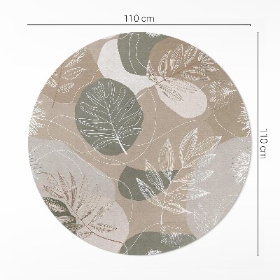 Covor rotund din vinil Frunze liniare boho