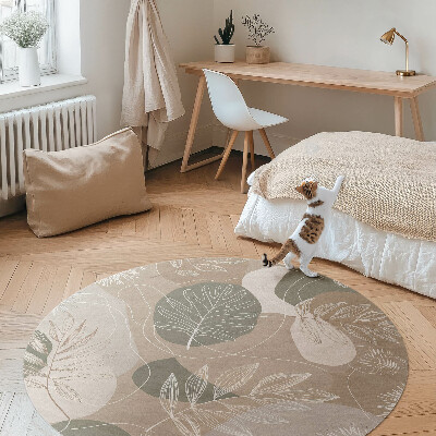 Covor rotund din vinil Frunze liniare boho