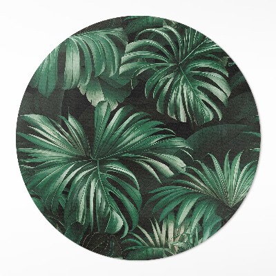 Covor rotund din vinil Frunze monstera jungla tropicală