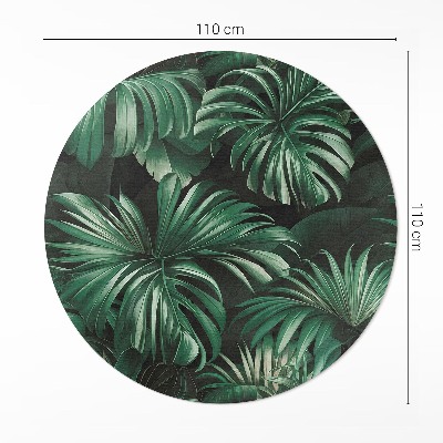 Covor rotund din vinil Frunze monstera jungla tropicală