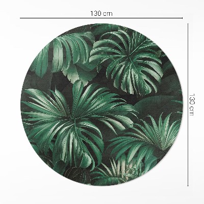 Covor rotund din vinil Frunze monstera jungla tropicală
