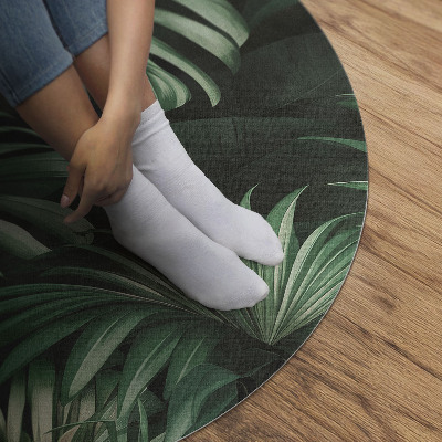 Covor rotund din vinil Frunze monstera jungla tropicală