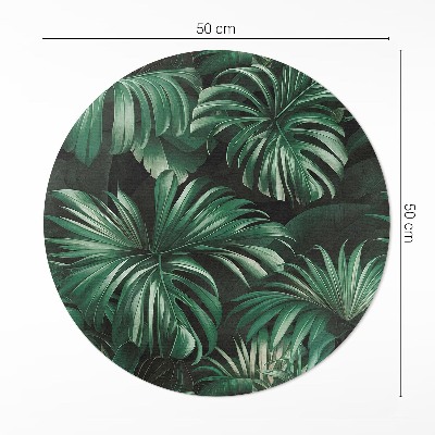 Covor rotund din vinil Frunze monstera jungla tropicală