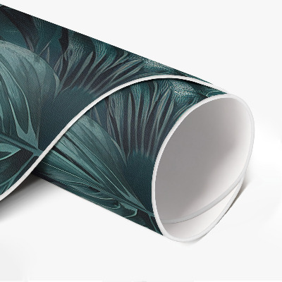 Covor rotund din vinil Vegetație de junglă frunze de monstera tropicală
